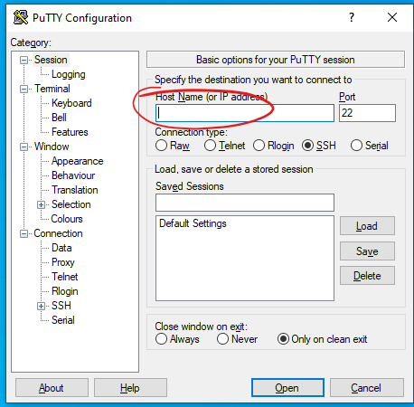 putty-ssh-connect-remote-server-liux-windows
