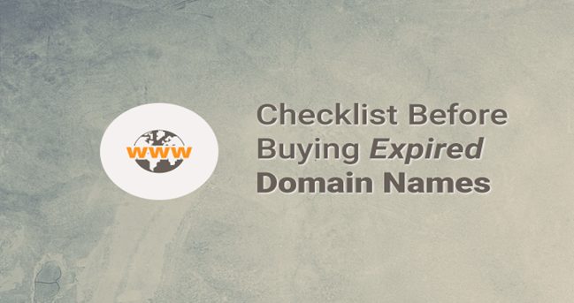 Checklist before buying expired domain names