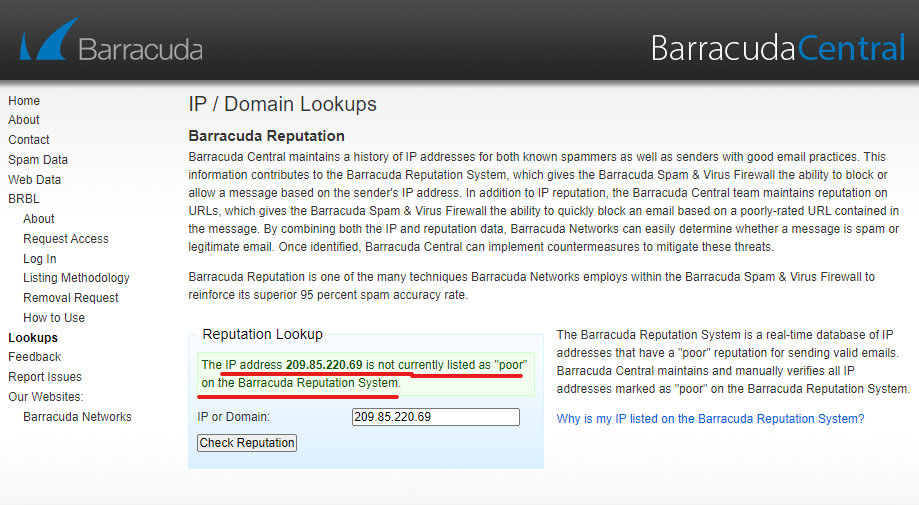 Barracuda IP Reputation